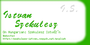 istvan szekulesz business card